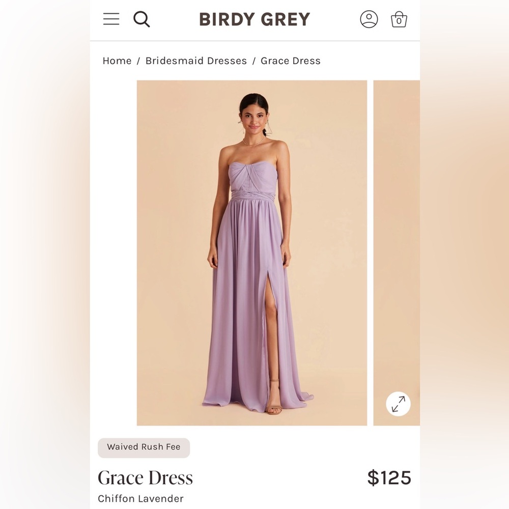 Birdy Grey Grace Lavender Chiffon Gown